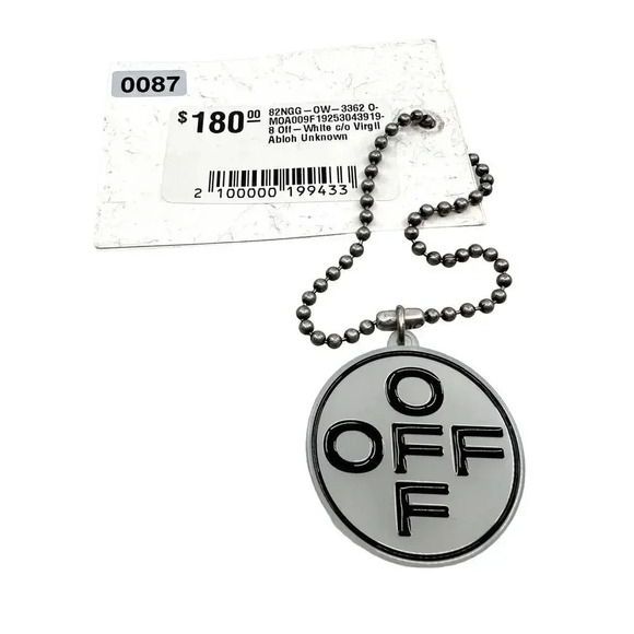 Off-White C/o Virgil Abloh Off Cross Bracelet Embossed Logo Silver Transparent